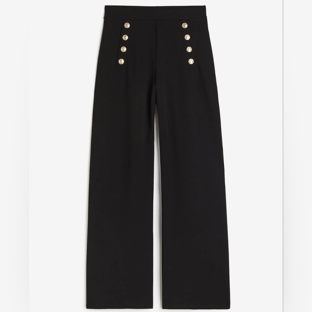 H&M Black Button-front Pants